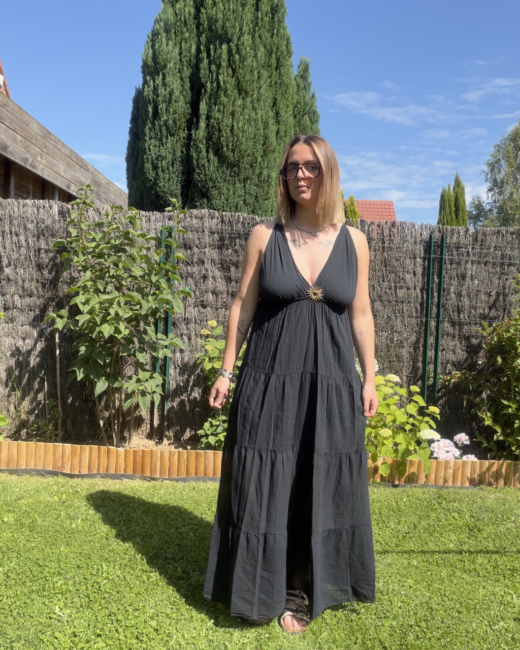 Alya - Robe coton Noir
