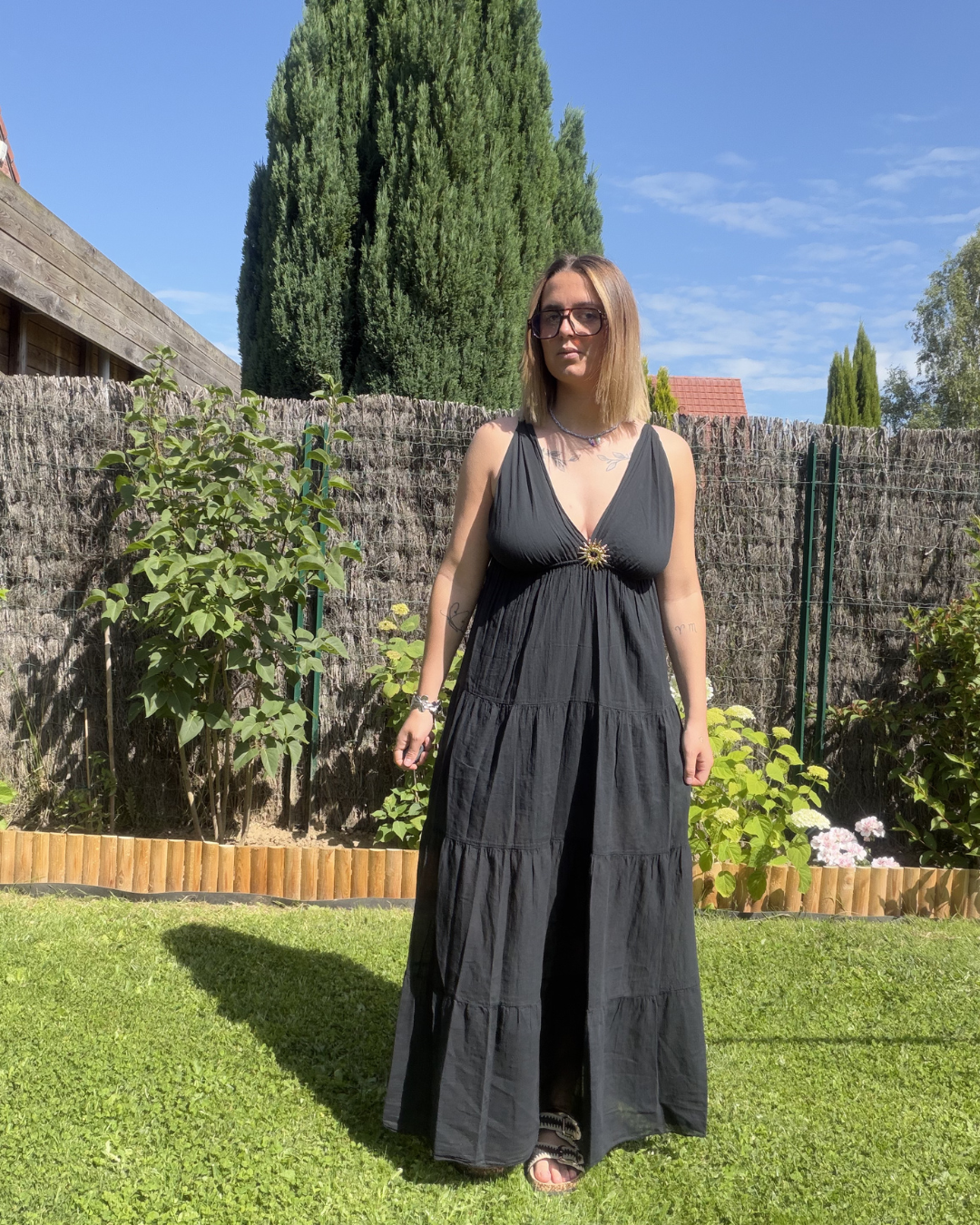 Alya - Robe coton Noir