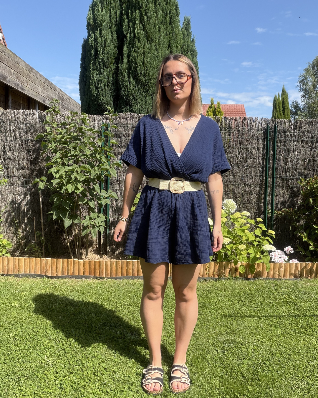 Naoli - Combi short Bleu marine