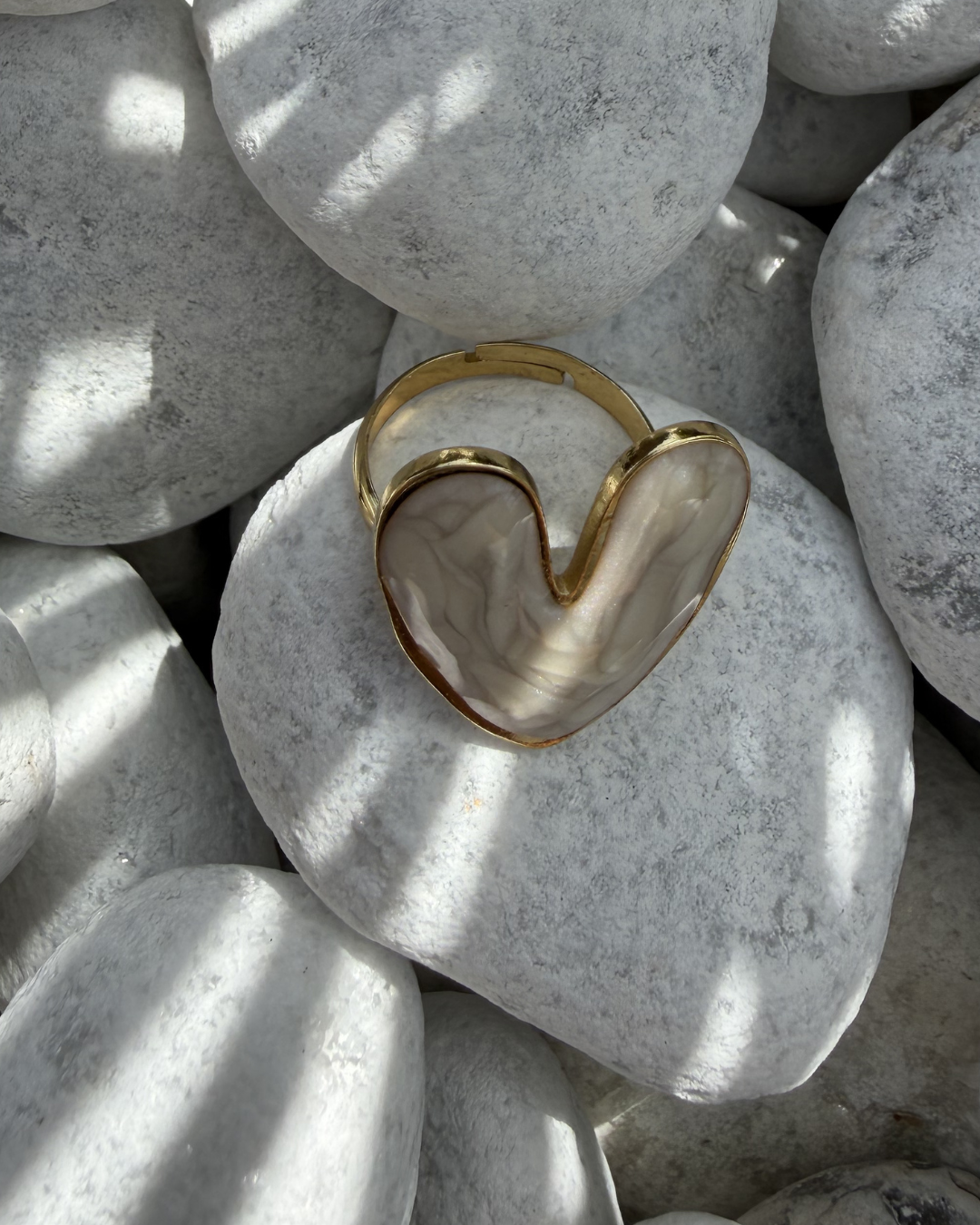 Floriane - Bague coeur Blanc