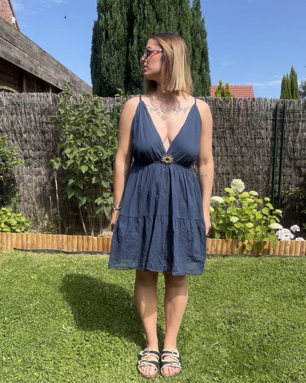 Elya - Robe Courte Bleu Marine