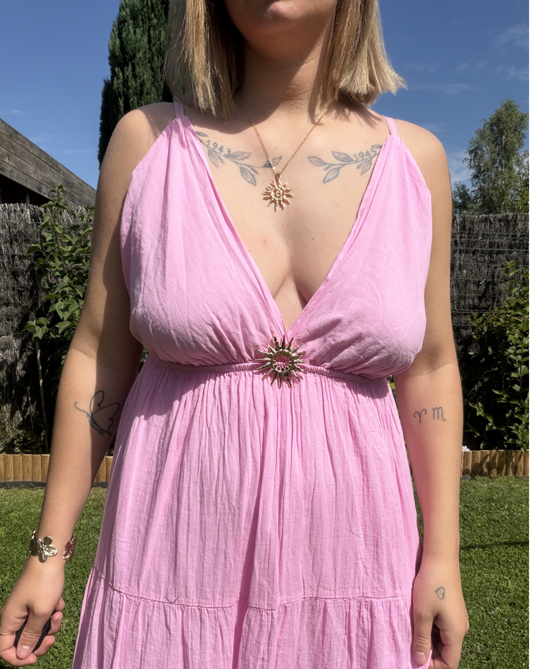 Alya - Robe Coton Rose bonbon