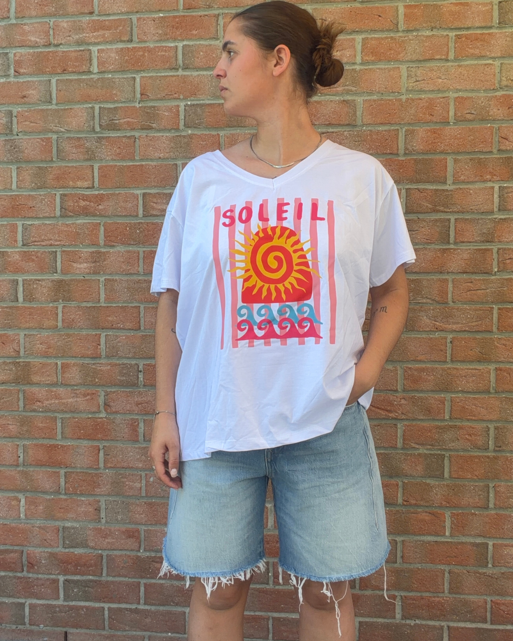 Louise - Teeshirt soleil col en V