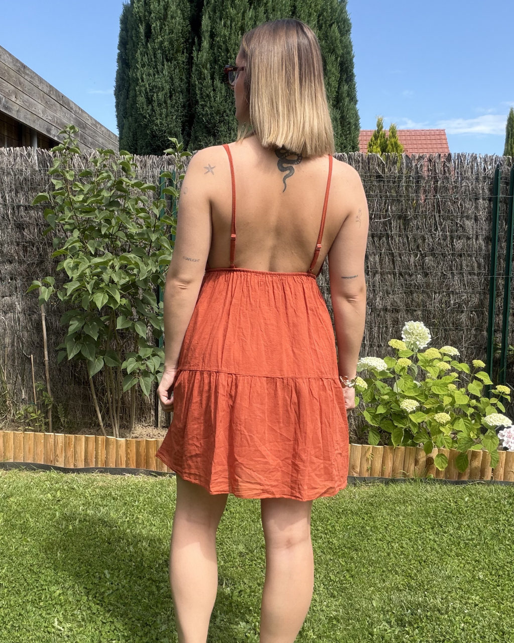 Elya - Robe Courte Terracota