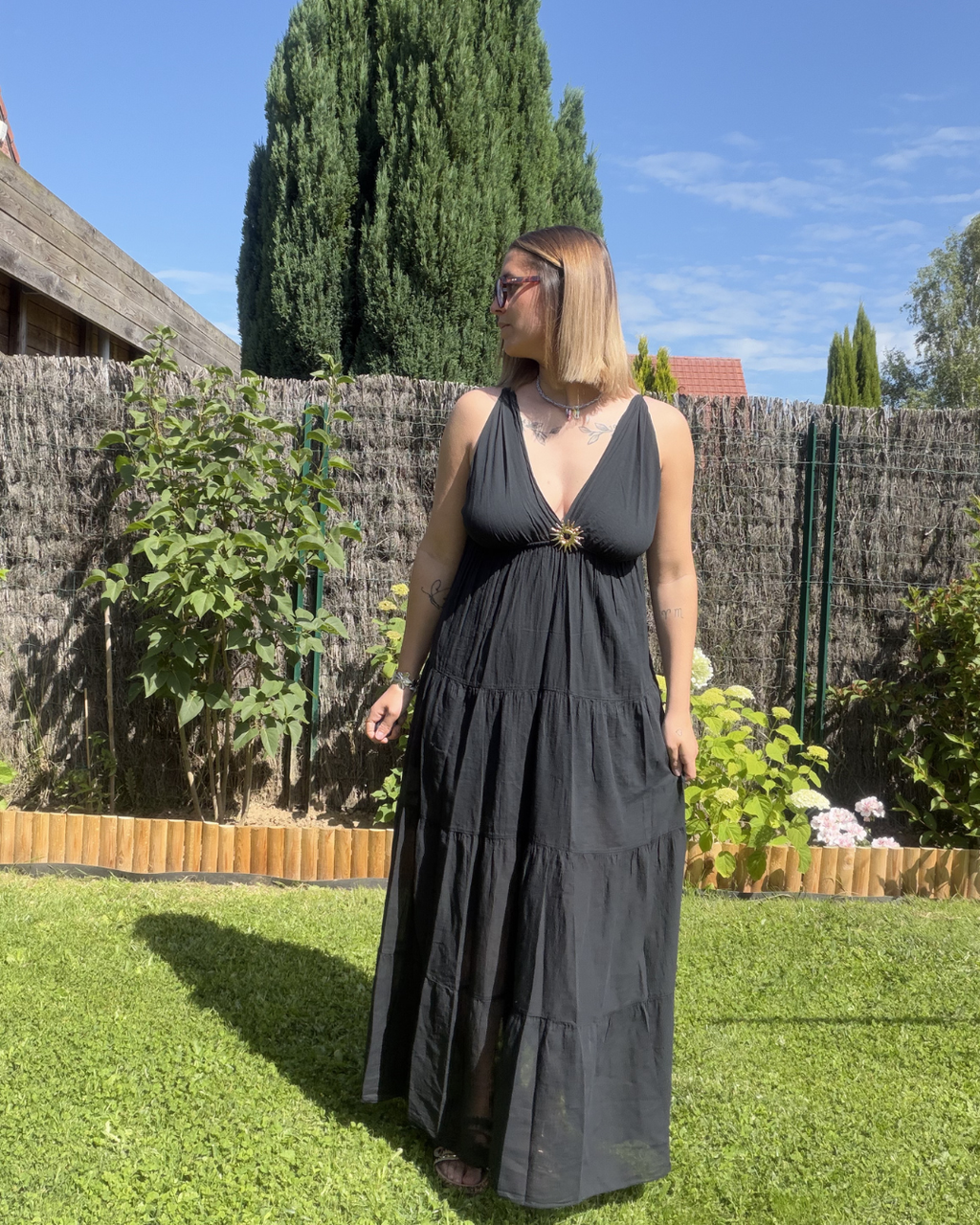 Alya - Robe coton Noir