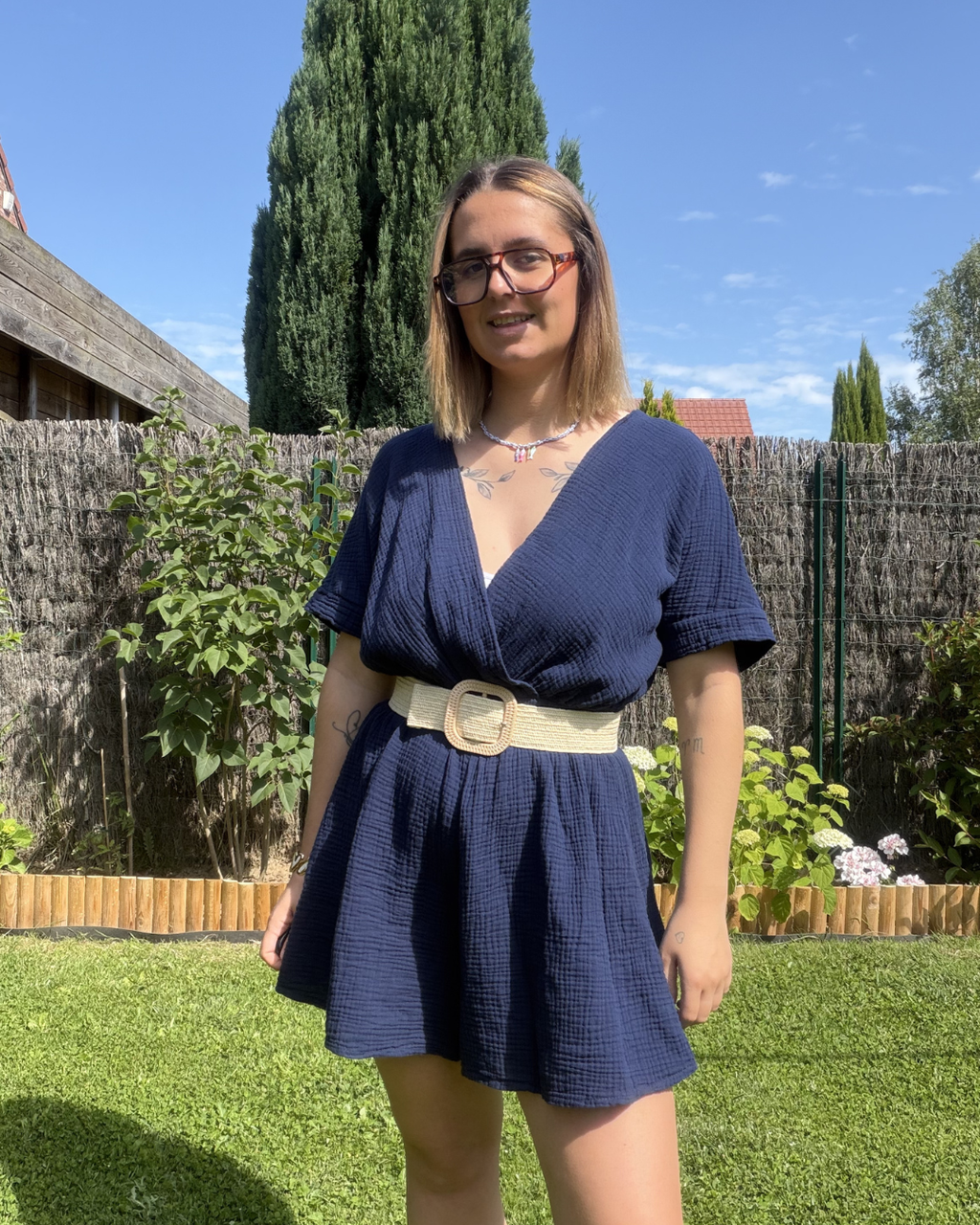 Naoli - Combi short Bleu marine