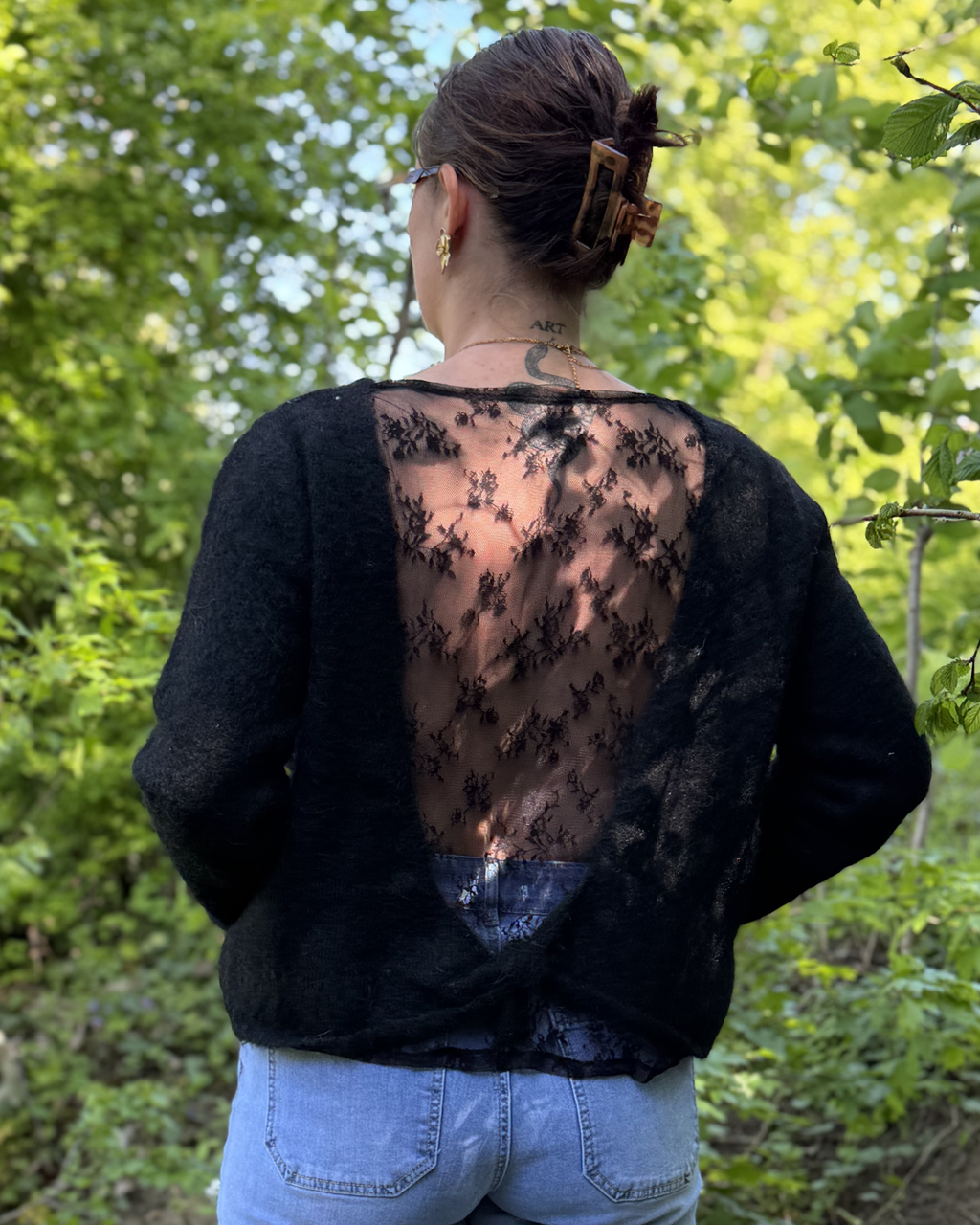 Cécile - Pull dos en dentelle