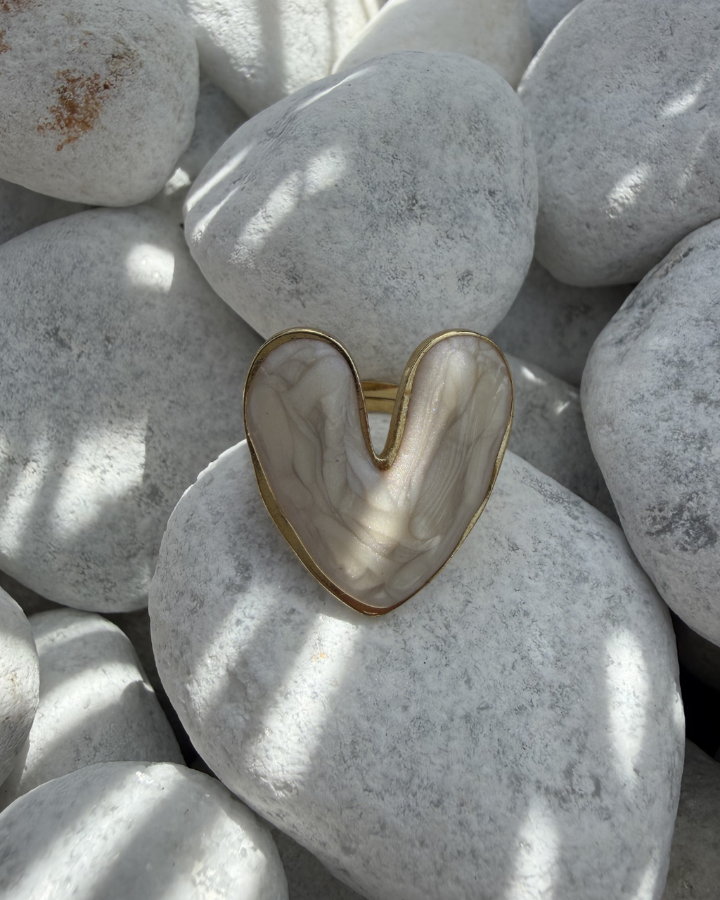 Floriane - Bague coeur Blanc