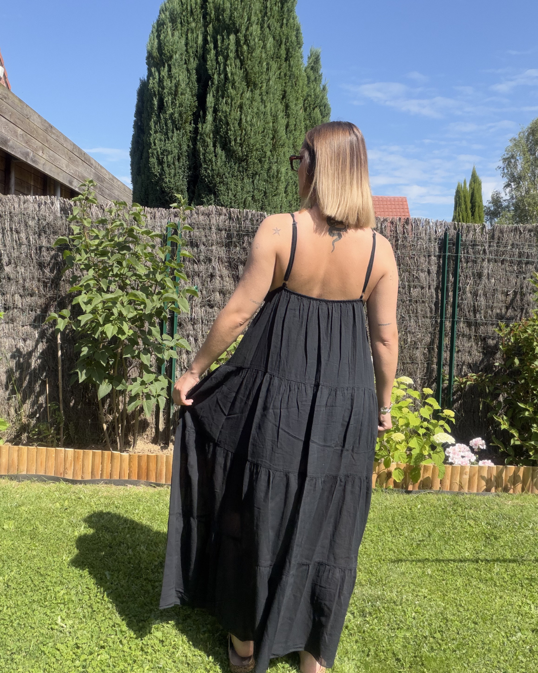 Alya - Robe coton Noir