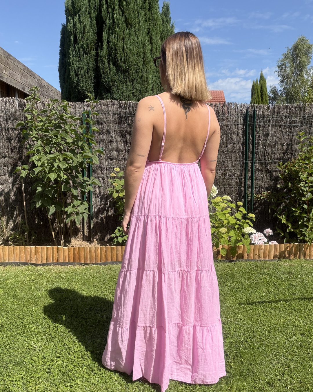 Alya - Robe Coton Rose bonbon
