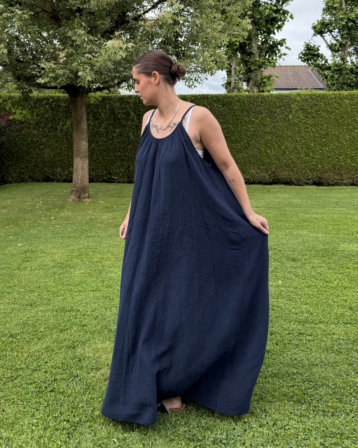 Alexandra - Robe Coton Marine