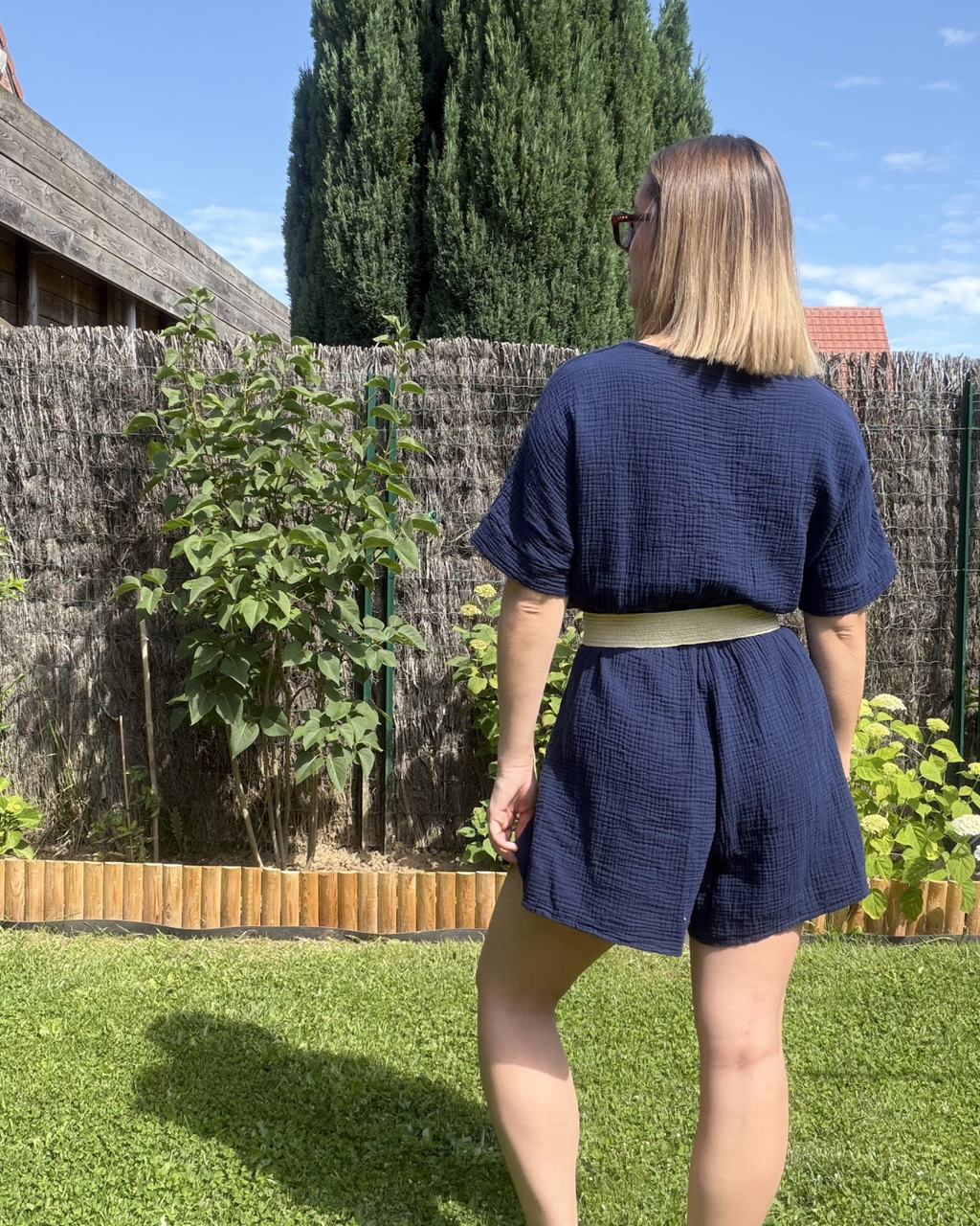 Naoli - Combi short Bleu marine