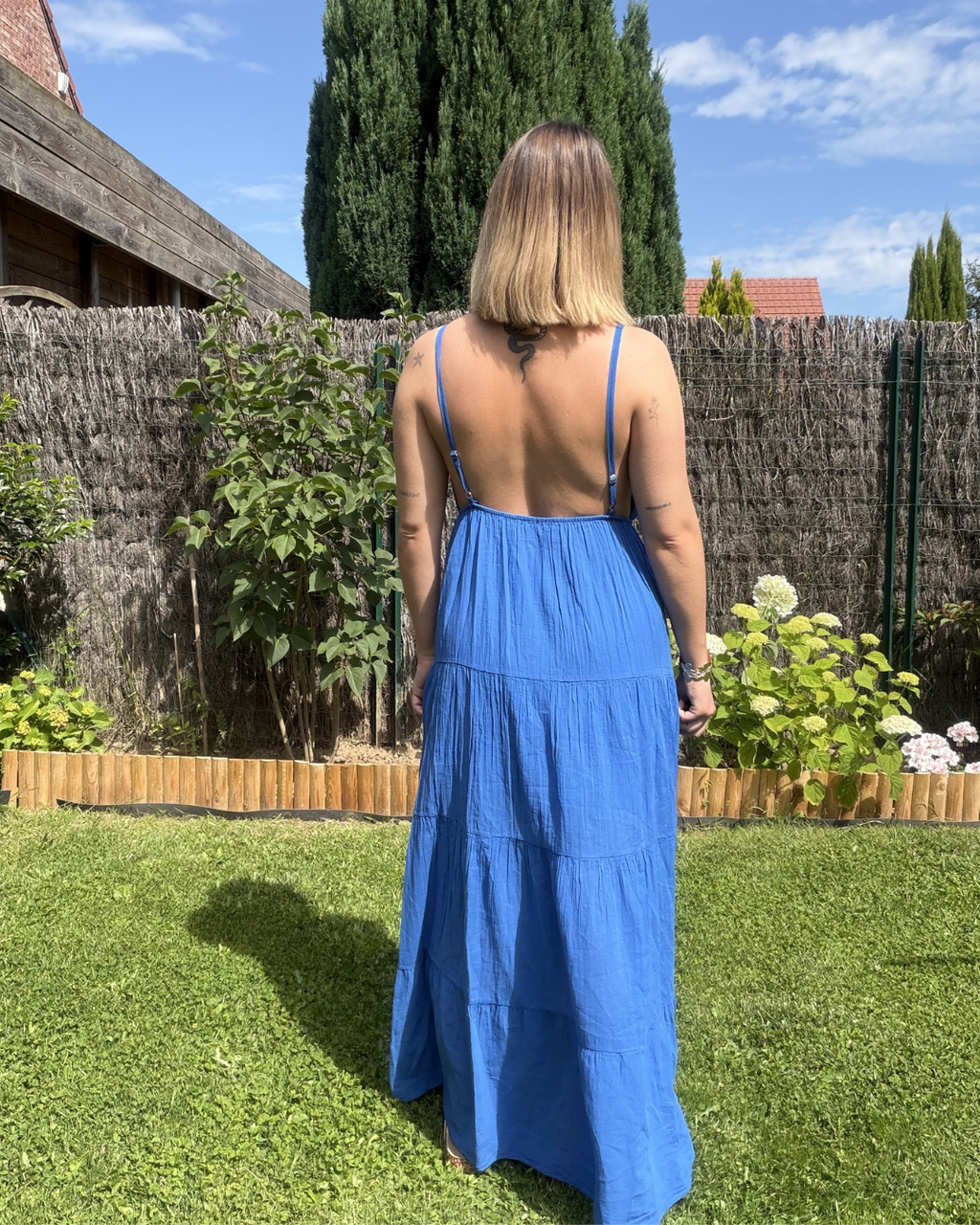 Alya - Robe coton Bleu électrique