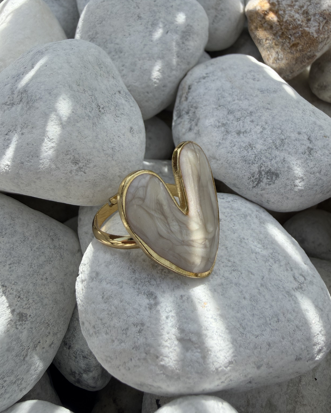 Floriane - Bague coeur Blanc