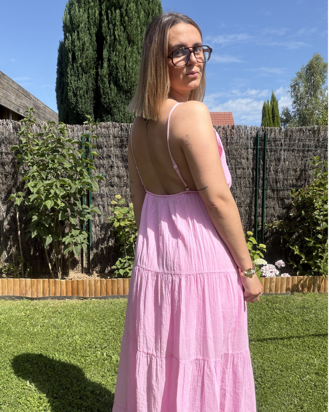Alya - Robe Coton Rose bonbon